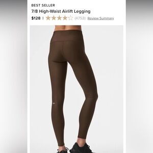 Alo Yoga espresso 7/8th leggings size small